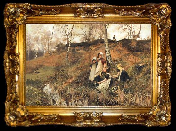 framed  Hector Caffieri The Primrose Gatherers, ta009-2